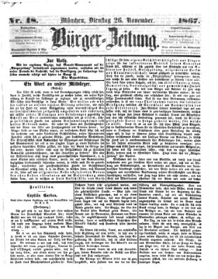 Bürger-Zeitung Dienstag 26. November 1867