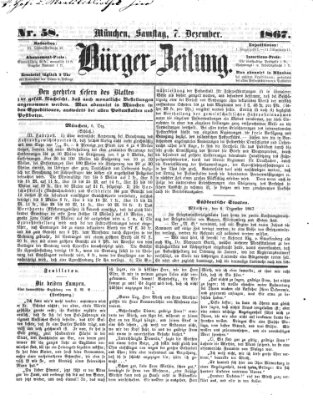 Bürger-Zeitung Samstag 7. Dezember 1867