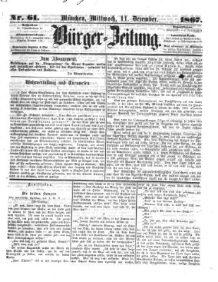 Bürger-Zeitung Mittwoch 11. Dezember 1867