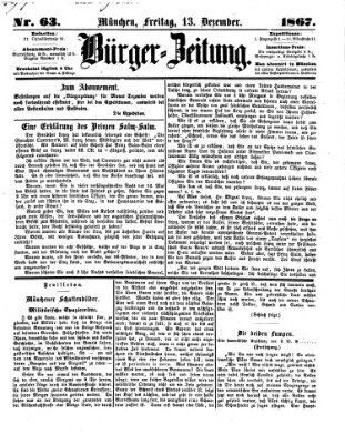 Bürger-Zeitung Freitag 13. Dezember 1867