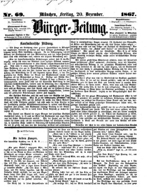 Bürger-Zeitung Freitag 20. Dezember 1867