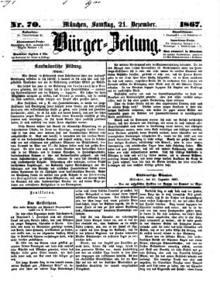 Bürger-Zeitung Samstag 21. Dezember 1867