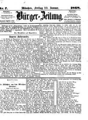 Bürger-Zeitung Freitag 10. Januar 1868