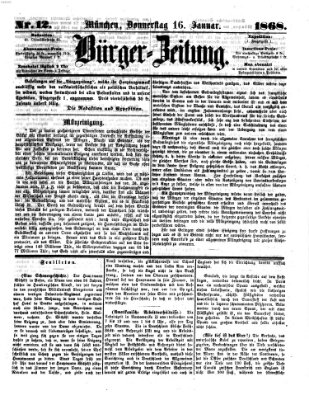 Bürger-Zeitung Donnerstag 16. Januar 1868