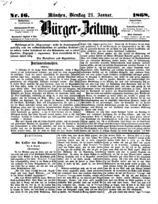 Bürger-Zeitung Dienstag 21. Januar 1868