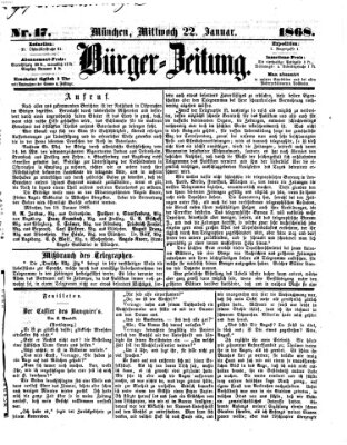 Bürger-Zeitung Mittwoch 22. Januar 1868