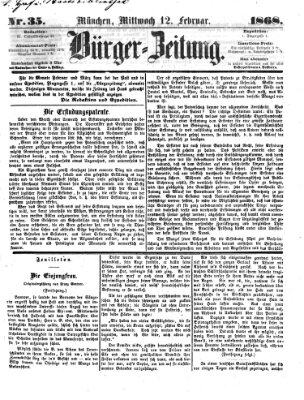 Bürger-Zeitung Mittwoch 12. Februar 1868