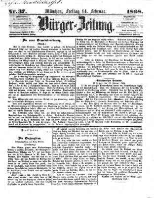 Bürger-Zeitung Freitag 14. Februar 1868