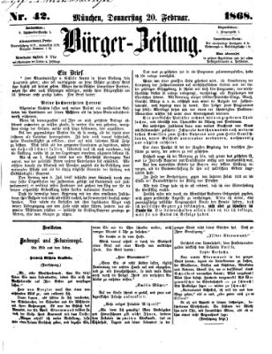 Bürger-Zeitung Donnerstag 20. Februar 1868