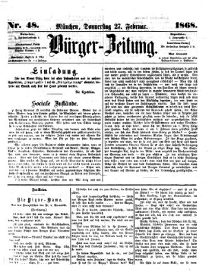 Bürger-Zeitung Donnerstag 27. Februar 1868