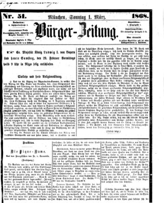 Bürger-Zeitung Sonntag 1. März 1868