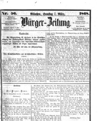 Bürger-Zeitung Samstag 7. März 1868