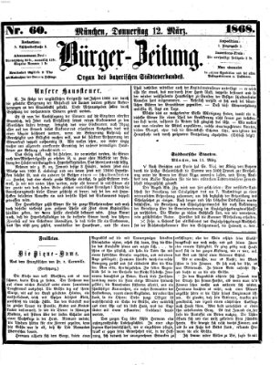 Bürger-Zeitung Donnerstag 12. März 1868