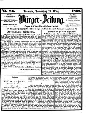 Bürger-Zeitung Donnerstag 19. März 1868