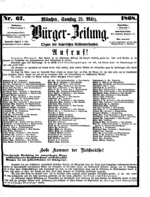 Bürger-Zeitung Samstag 21. März 1868