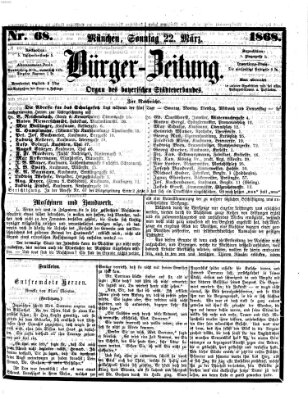 Bürger-Zeitung Sonntag 22. März 1868