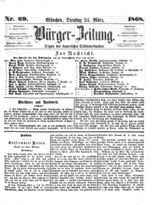 Bürger-Zeitung Dienstag 24. März 1868