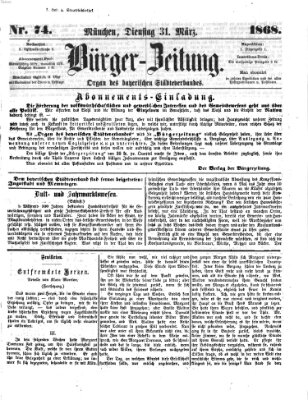 Bürger-Zeitung Dienstag 31. März 1868