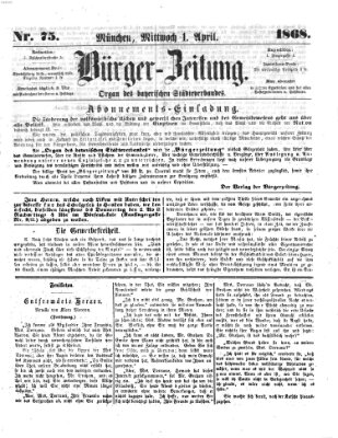 Bürger-Zeitung Mittwoch 1. April 1868