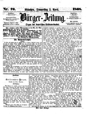 Bürger-Zeitung Donnerstag 2. April 1868