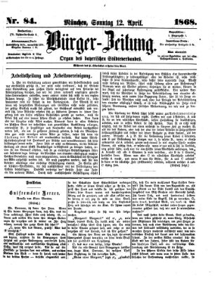 Bürger-Zeitung Sonntag 12. April 1868