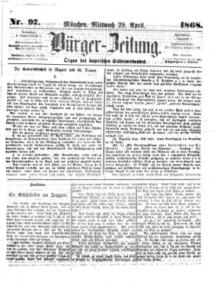 Bürger-Zeitung Mittwoch 29. April 1868