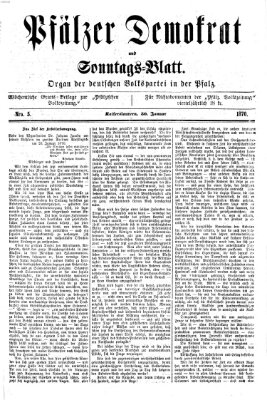 Deutscher Demokrat (Pfälzische Volkszeitung) Sonntag 30. Januar 1870