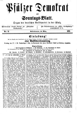 Deutscher Demokrat (Pfälzische Volkszeitung) Sonntag 20. März 1870