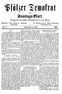 Deutscher Demokrat (Pfälzische Volkszeitung) Sonntag 24. April 1870