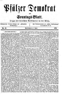 Deutscher Demokrat (Pfälzische Volkszeitung) Sonntag 5. Juni 1870