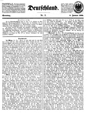 Deutschland Sonntag 3. Januar 1858