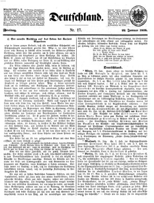 Deutschland Freitag 22. Januar 1858