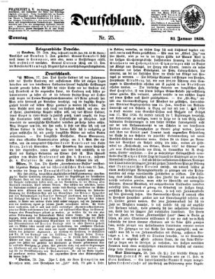 Deutschland Sonntag 31. Januar 1858