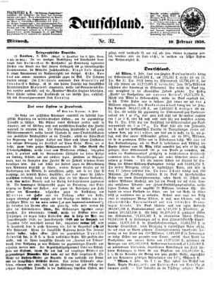 Deutschland Mittwoch 10. Februar 1858