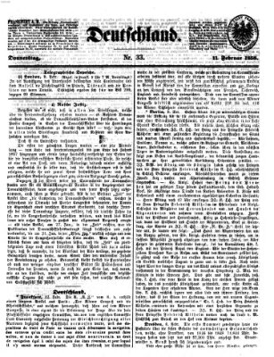 Deutschland Donnerstag 11. Februar 1858