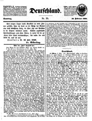 Deutschland Samstag 13. Februar 1858