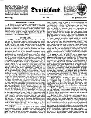 Deutschland Sonntag 14. Februar 1858