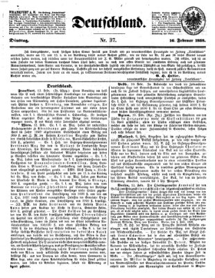 Deutschland Dienstag 16. Februar 1858