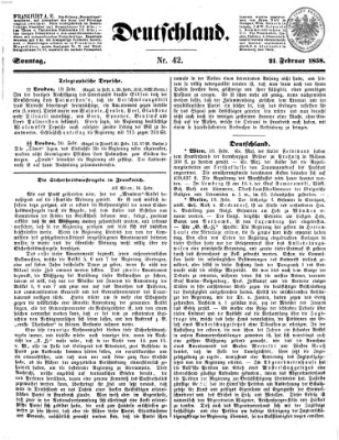 Deutschland Sonntag 21. Februar 1858