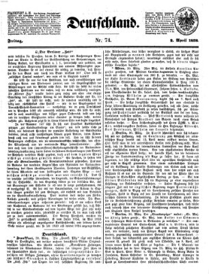 Deutschland Freitag 2. April 1858