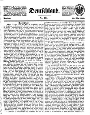 Deutschland Freitag 21. Mai 1858