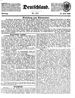 Deutschland Sonntag 13. Juni 1858