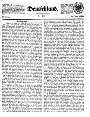 Deutschland Sonntag 20. Juni 1858