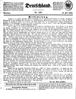 Deutschland Sonntag 18. Juli 1858