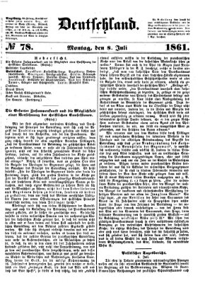 Deutschland Montag 8. Juli 1861