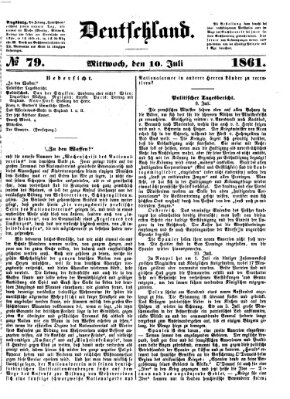 Deutschland Mittwoch 10. Juli 1861