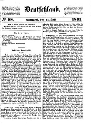 Deutschland Mittwoch 31. Juli 1861