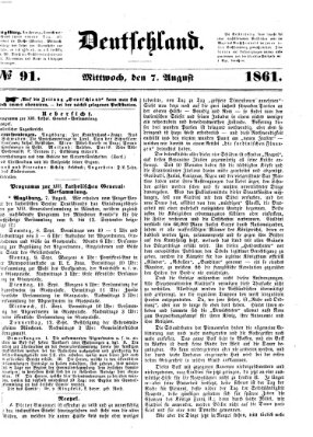 Deutschland Mittwoch 7. August 1861