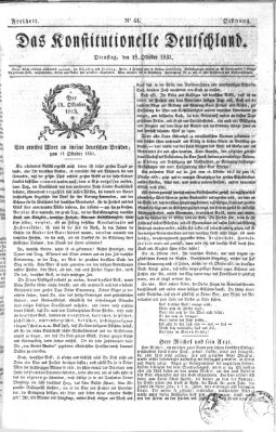 Das konstitutionelle Deutschland Dienstag 18. Oktober 1831