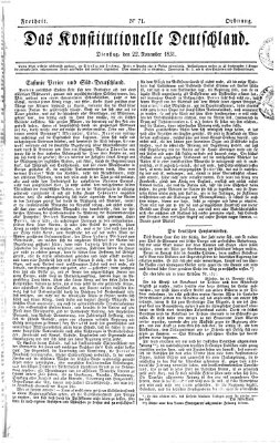 Das konstitutionelle Deutschland Dienstag 22. November 1831